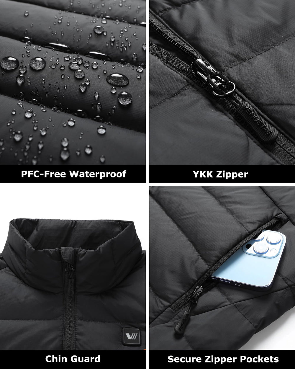 Venustas 90% down insulation delivers warmth-to-weight efficiency for winter activities