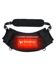 Venustas heated hand muff front view showing broad warmth area for cold outdoor sessions