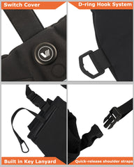 Venustas heated hand muff with large front pocket and easy-access storage