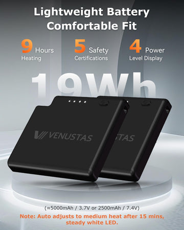 Venustas heated socks demonstrate durability and machine-washable design.