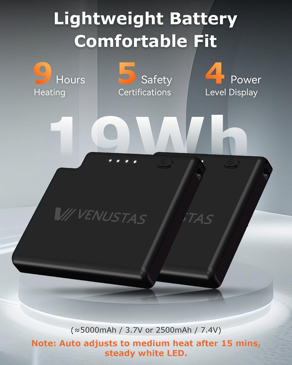 Venustas heated socks demonstrate durability and machine-washable design.