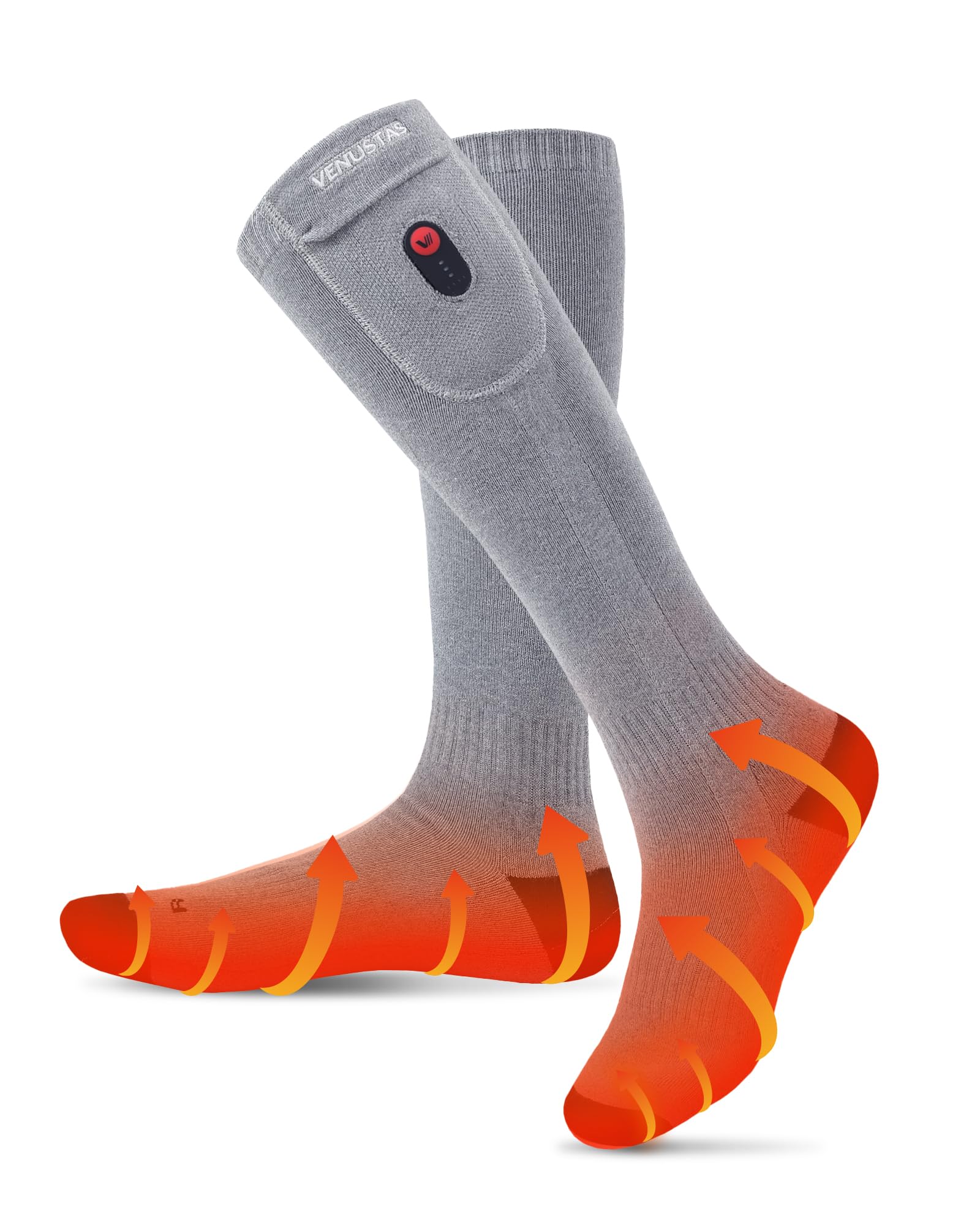 Venustas heated socks deliver full-foot warming for cold-day comfort.