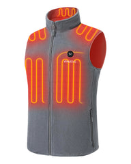 Venustas men's fleece heated vest front view showcases core warmth for outdoor commuting.