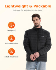 Venustas heated jacket with 6 heating zones delivers all-around warmth for daily wear.
