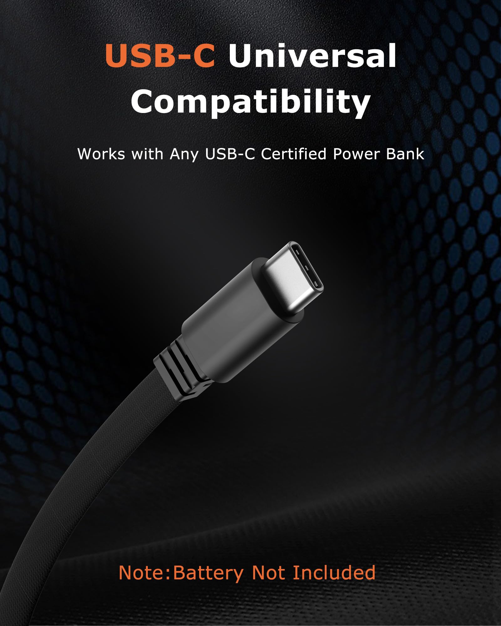 Venustas heated vest USB-C port emphasizes universal power-bank compatibility