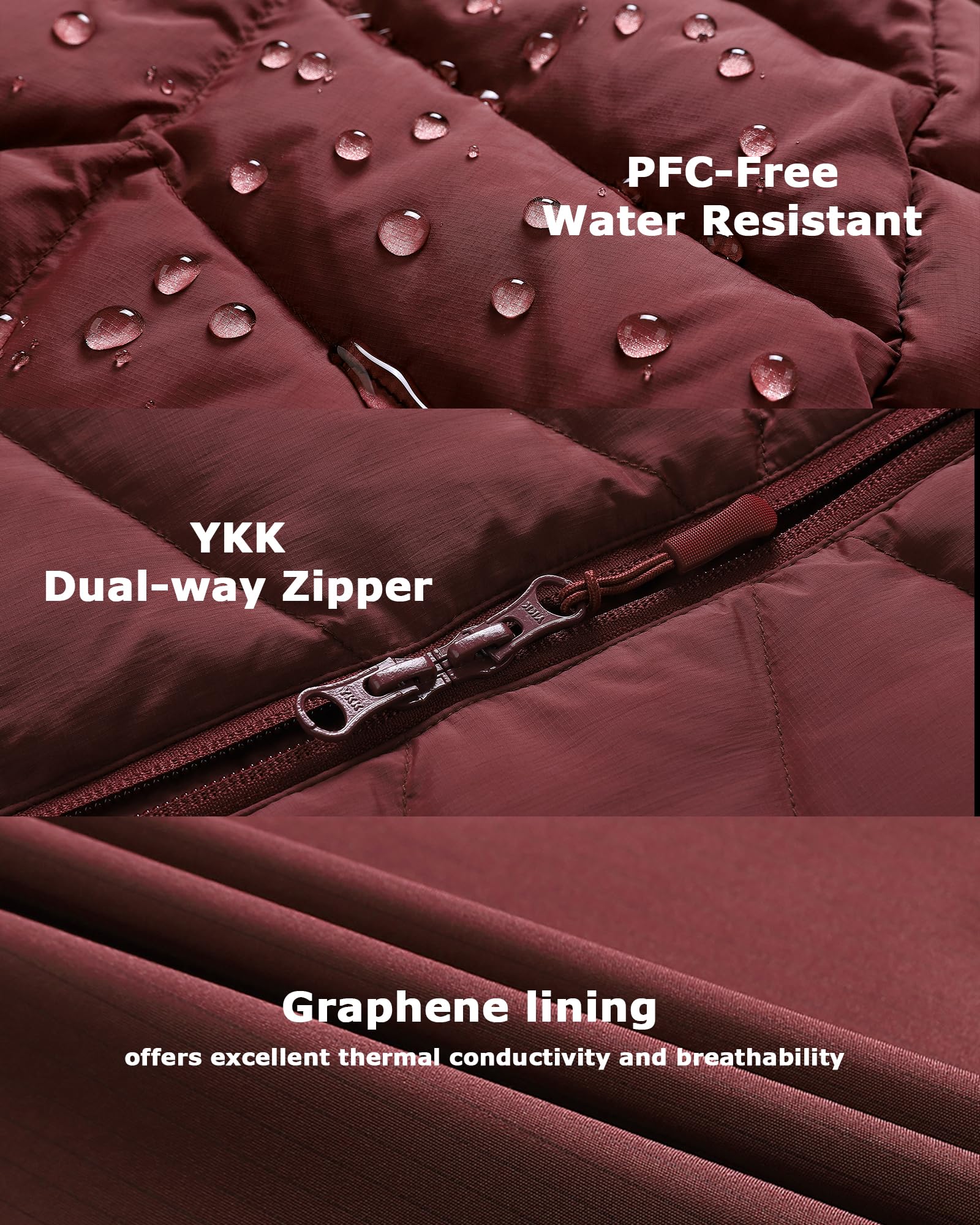 Venustas heated jacket with windproof water-resistant shell protects against harsh weather