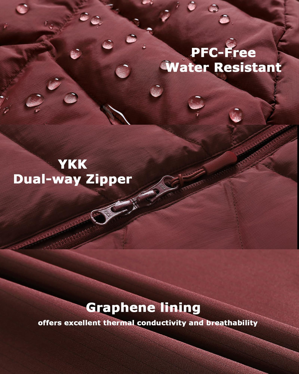 Venustas heated jacket with windproof water-resistant shell protects against harsh weather