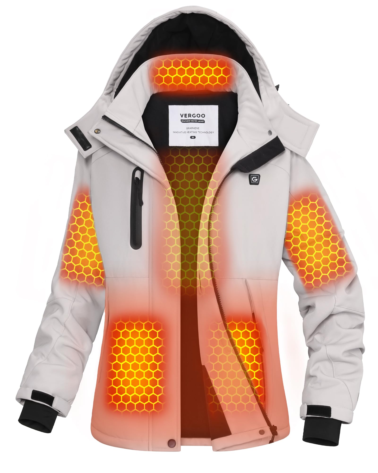 VERGOO Graphene Heated Jacket front view for all-day outdoor warmth