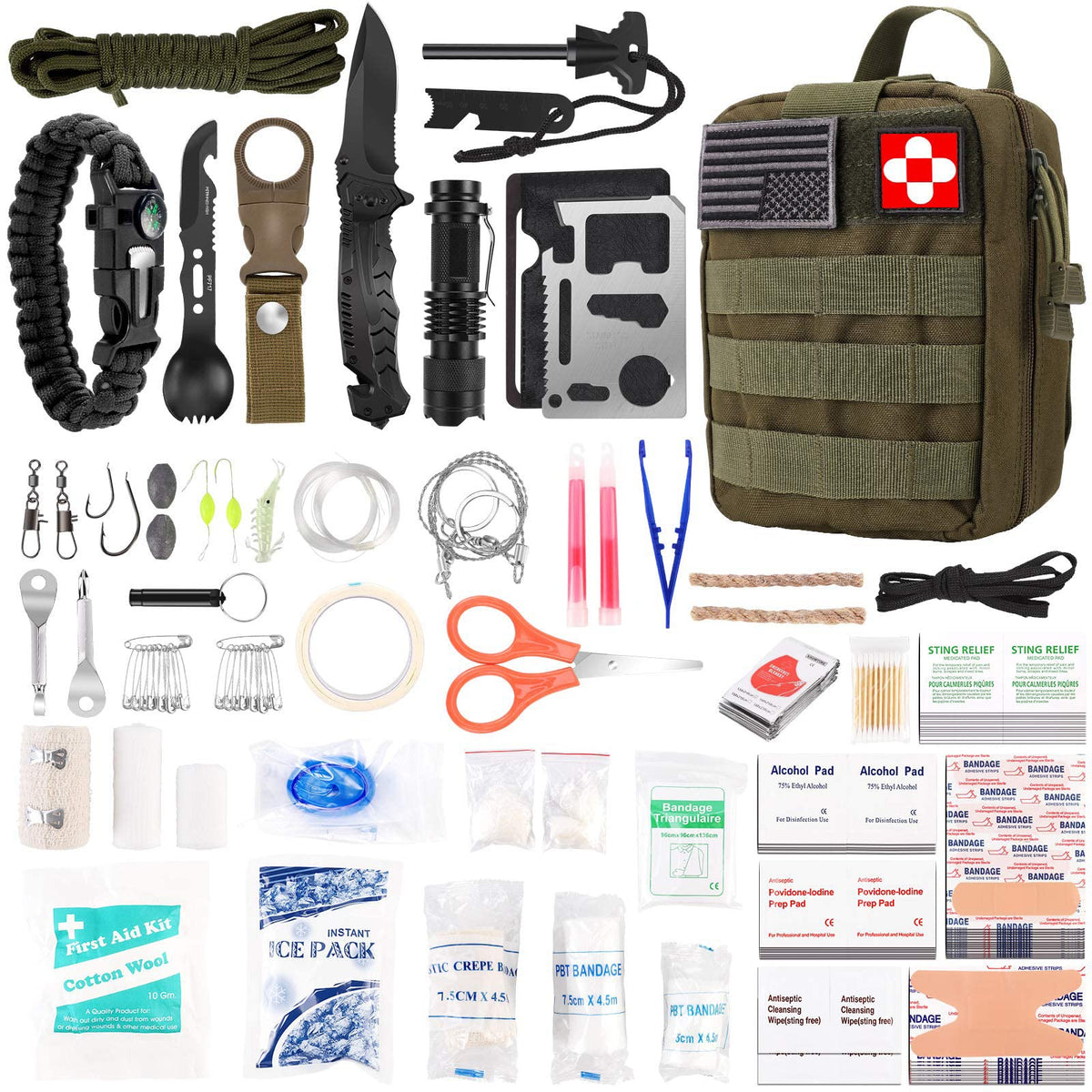 Verifygear 216pcs survival first aid kit with MOLLE pouch for easy outdoor access