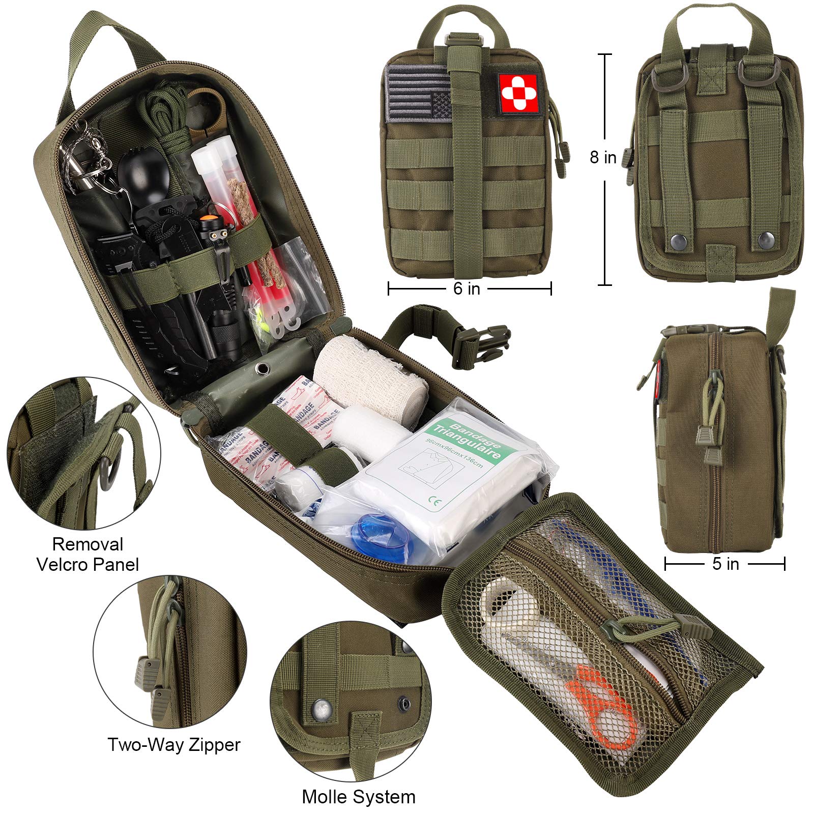 Verifygear 600D nylon MOLLE bag keeps gear organized on hikes