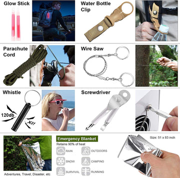 Verifygear emergency blanket and glow stick provide warmth and visibility