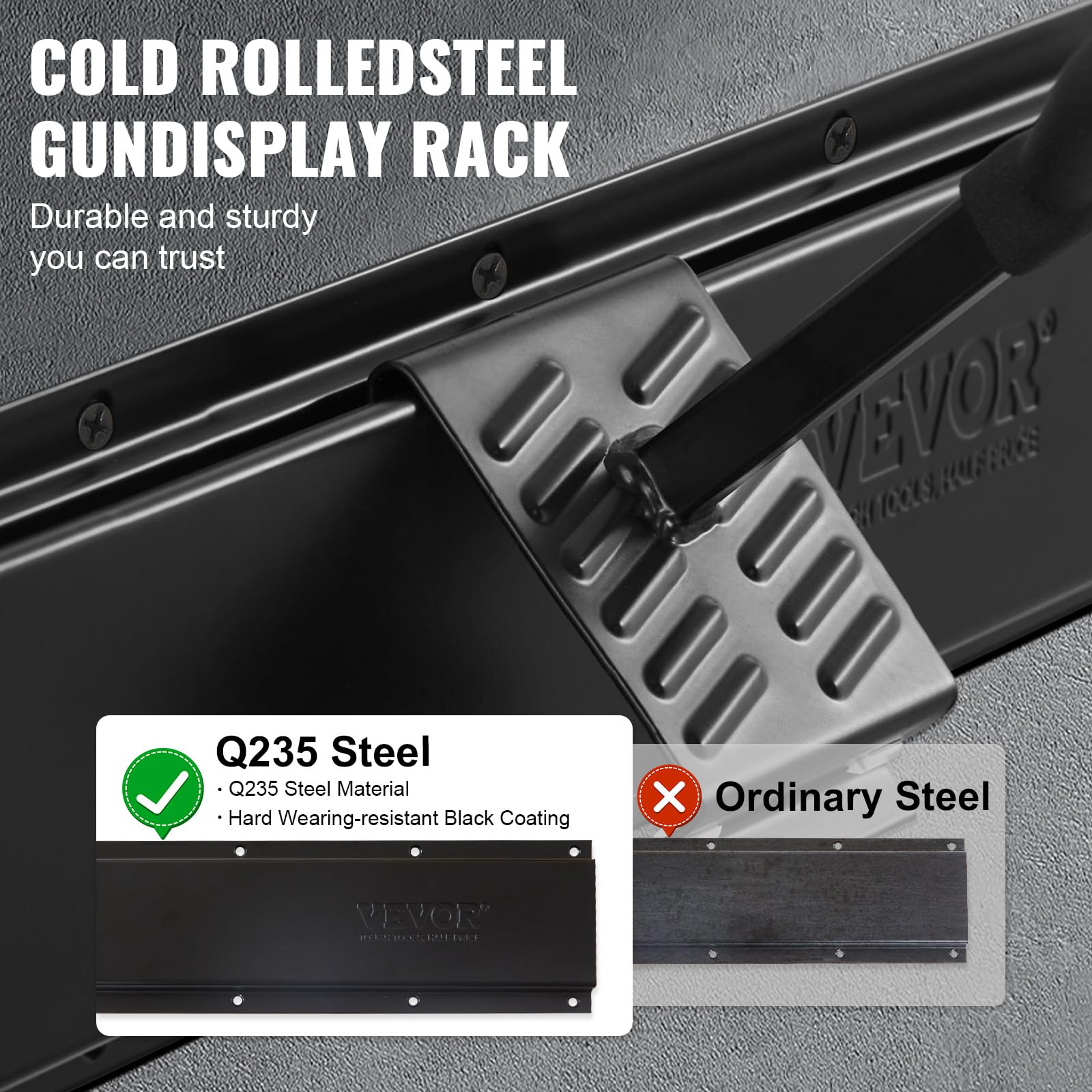 Vertical arrangement for rifles and shotguns on rack