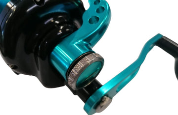 VT500 reel showing polished aluminum body for durability.