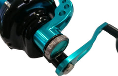 VT500 reel showing polished aluminum body for durability.