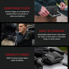 Vertx SOCP Sling hidden pocket reveal for covert essentials on the move