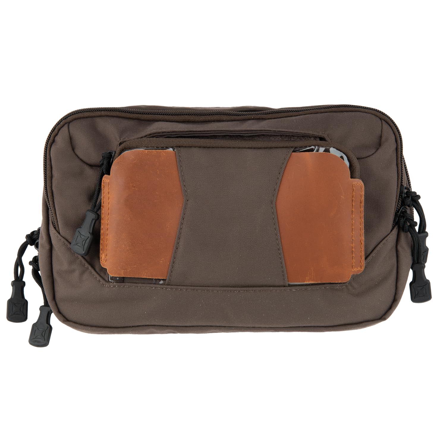 Vertx SOCP tactical fanny pack cedar brown front view with ample storage for daily carry