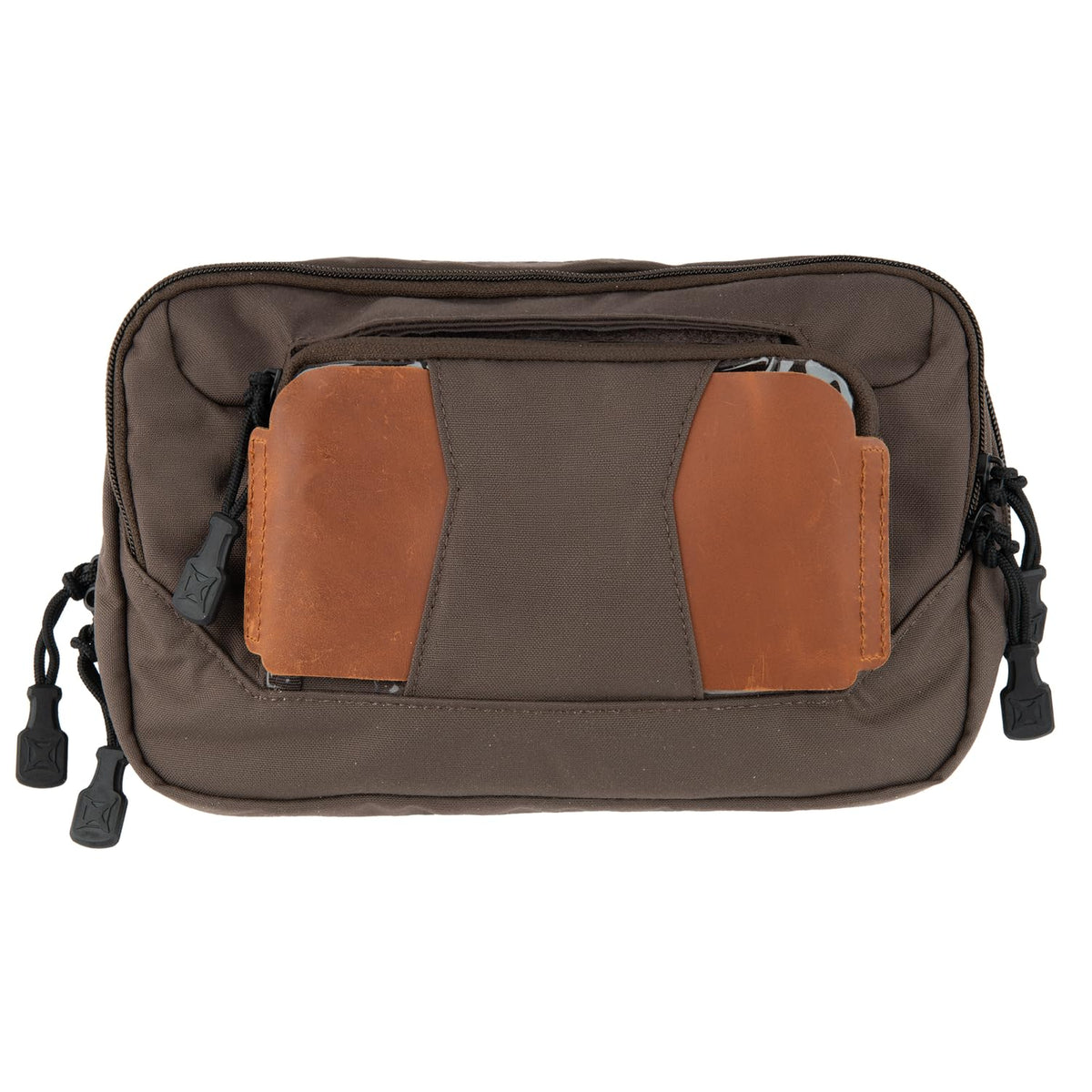 Vertx SOCP tactical fanny pack cedar brown front view with ample storage for daily carry
