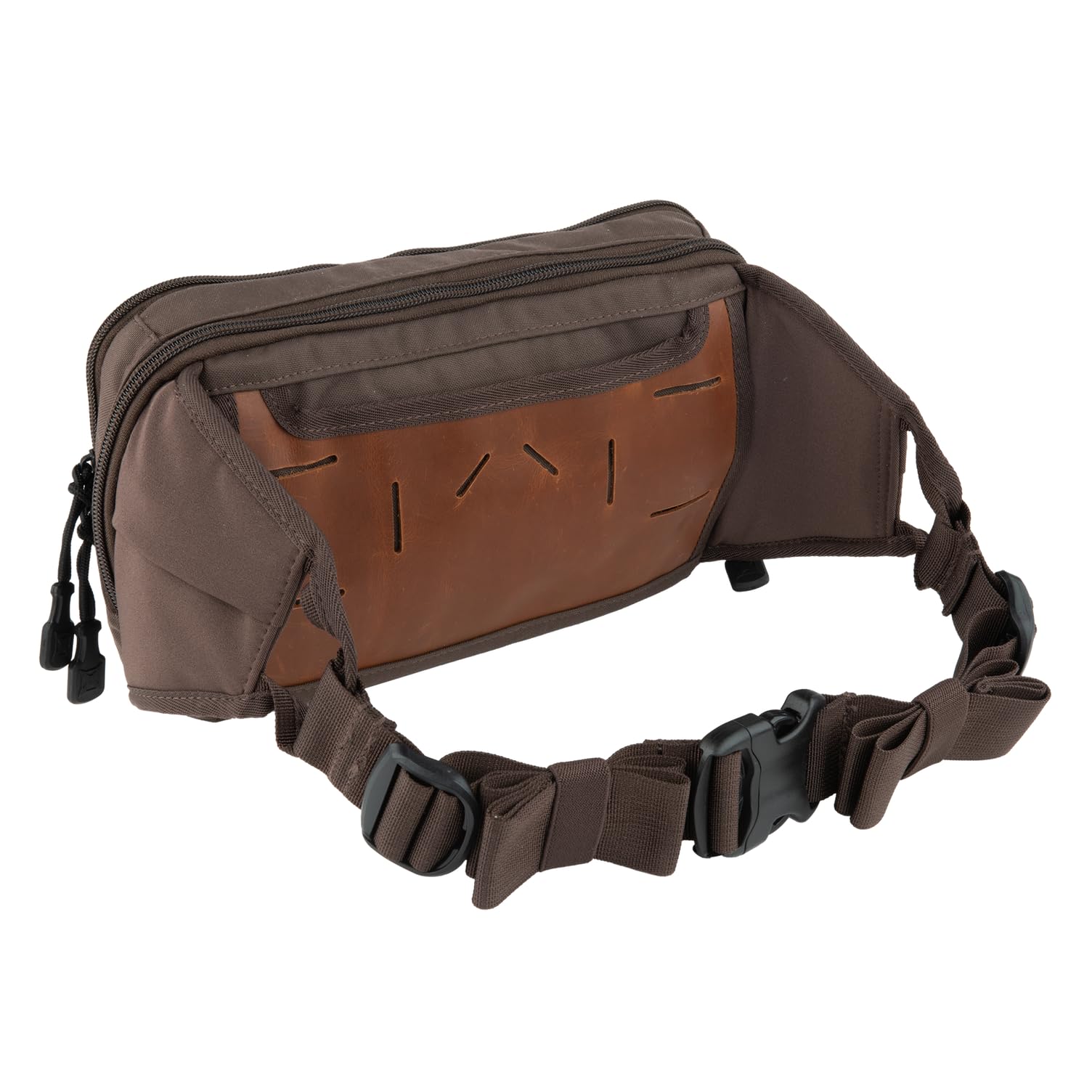 Vertx SOCP tactical fanny pack cedar brown water-resistant coating protecting contents