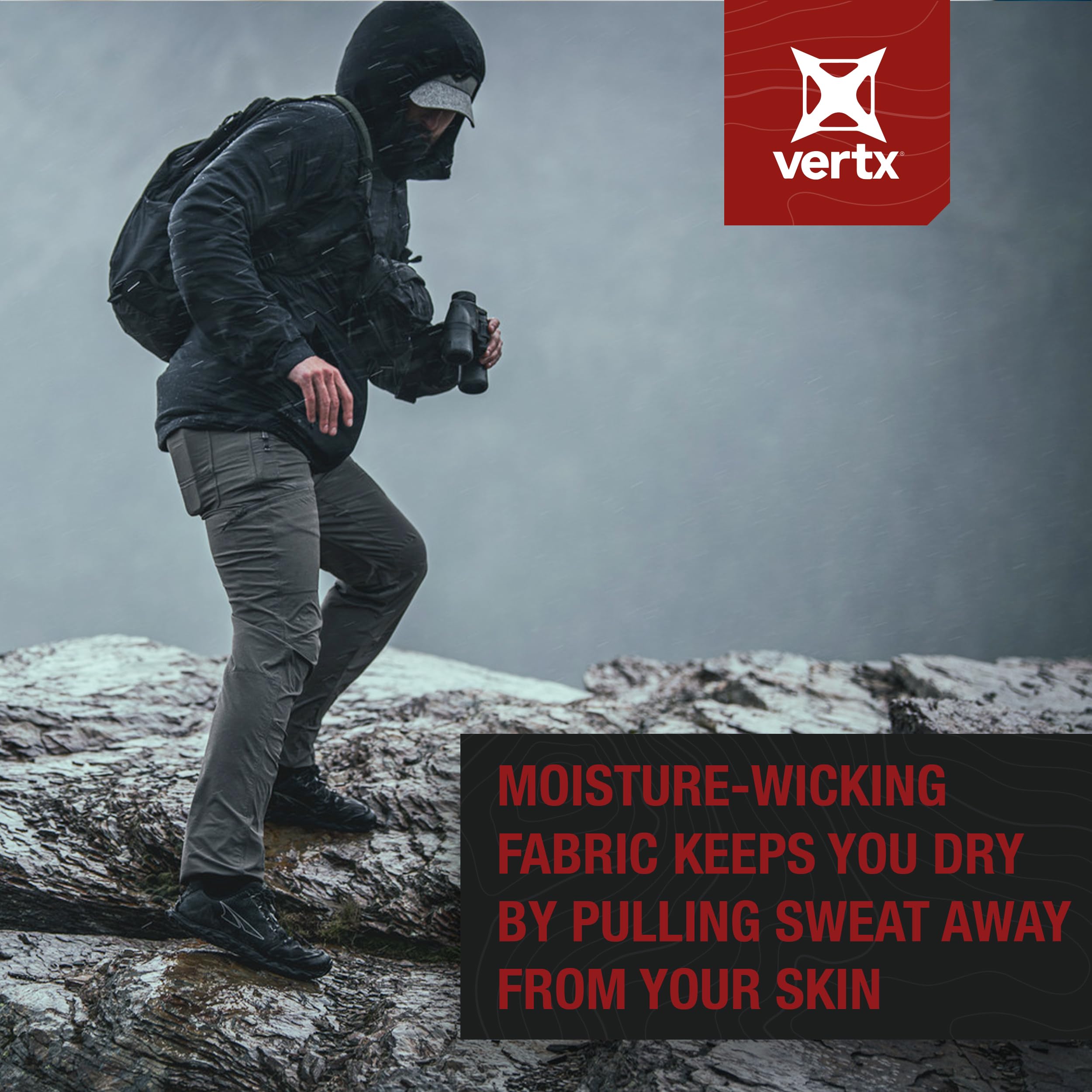 Vertx Trailslacker Pant fabric detail showcases durable nylon-spandex blend.