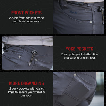 Vertx Trailslacker pants rear yoke pocket demonstrates discreet CCW-ready storage
