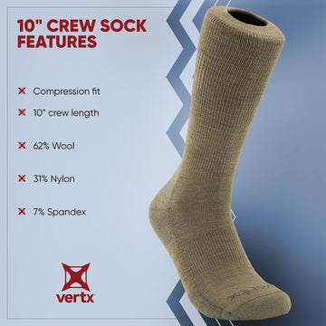 Vertx VaporCore 10in crew socks mesh-top design for enhanced breathability.