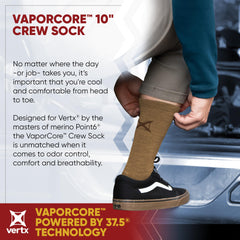 Vertx VaporCore odor-control technology demonstrated for fresh feet.