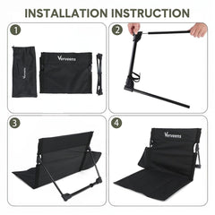 Verveens comfortable ground chair with backrest for relaxed seating at the beach or park.