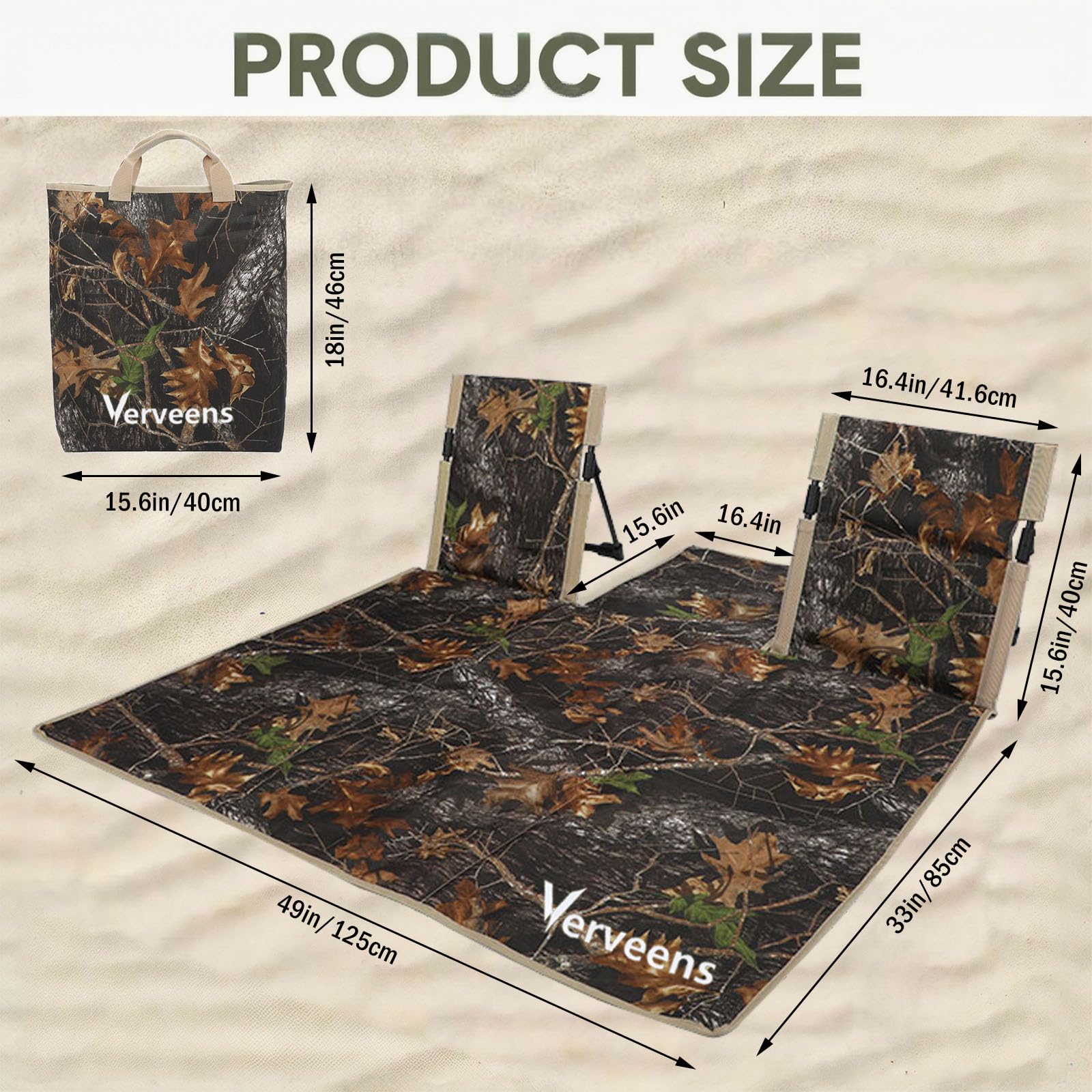Verveens two-person lounge mat central pocket for drinks and snacks