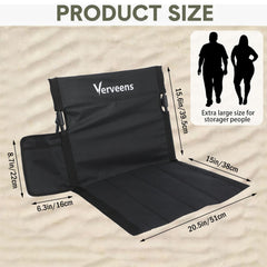 Verveens ultra-light portable chair with backrest for easy transport to beaches and campsites.