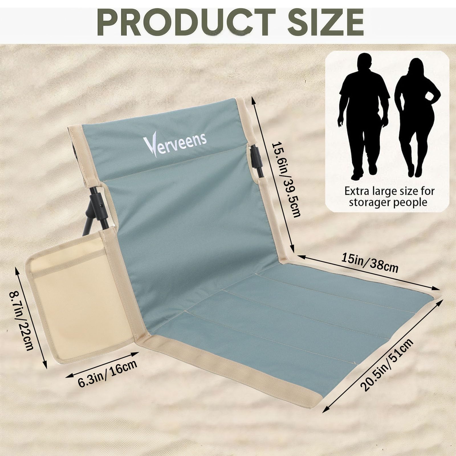 Verveens ultra-light foldable chair with carry bag for easy travel and quick setup