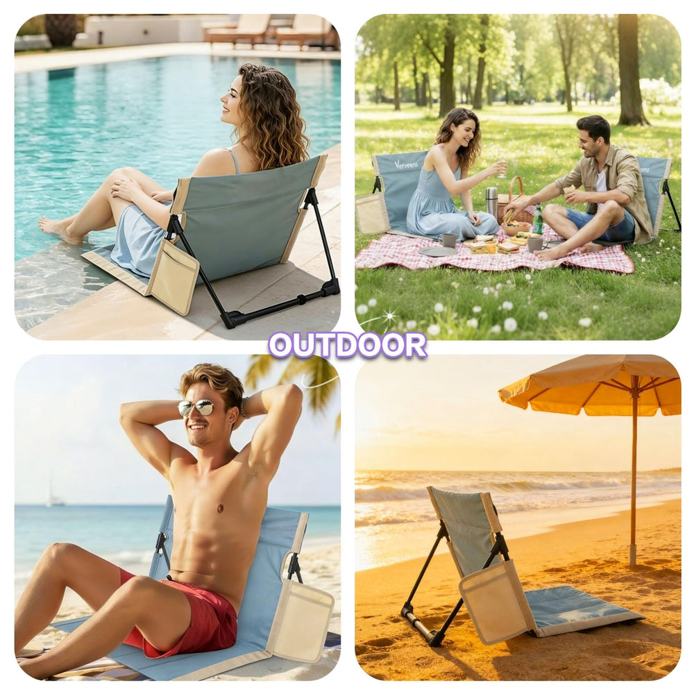 Verveens wide-seat folding chair supports relaxed posture during outdoor outings