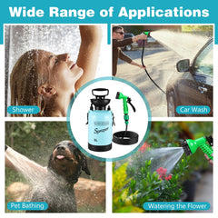 Vevitts portable shower nozzle shows seven modes for outdoor cleaning