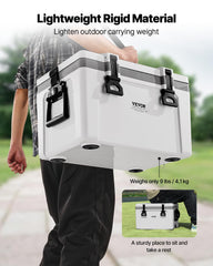 VEVOR 26QT cooler lid open reveals spacious interior and dividers