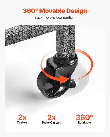 VEVOR 360-degree rotating rod rack offers quick access from any angle.