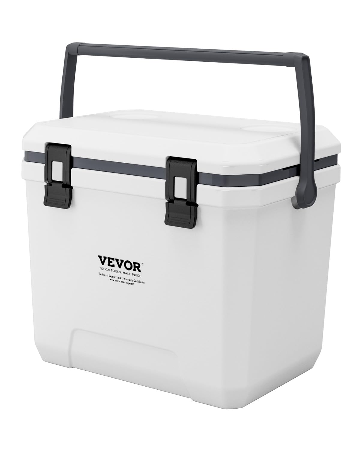 VEVOR 38QT cooler front view highlighting ample capacity for family trips