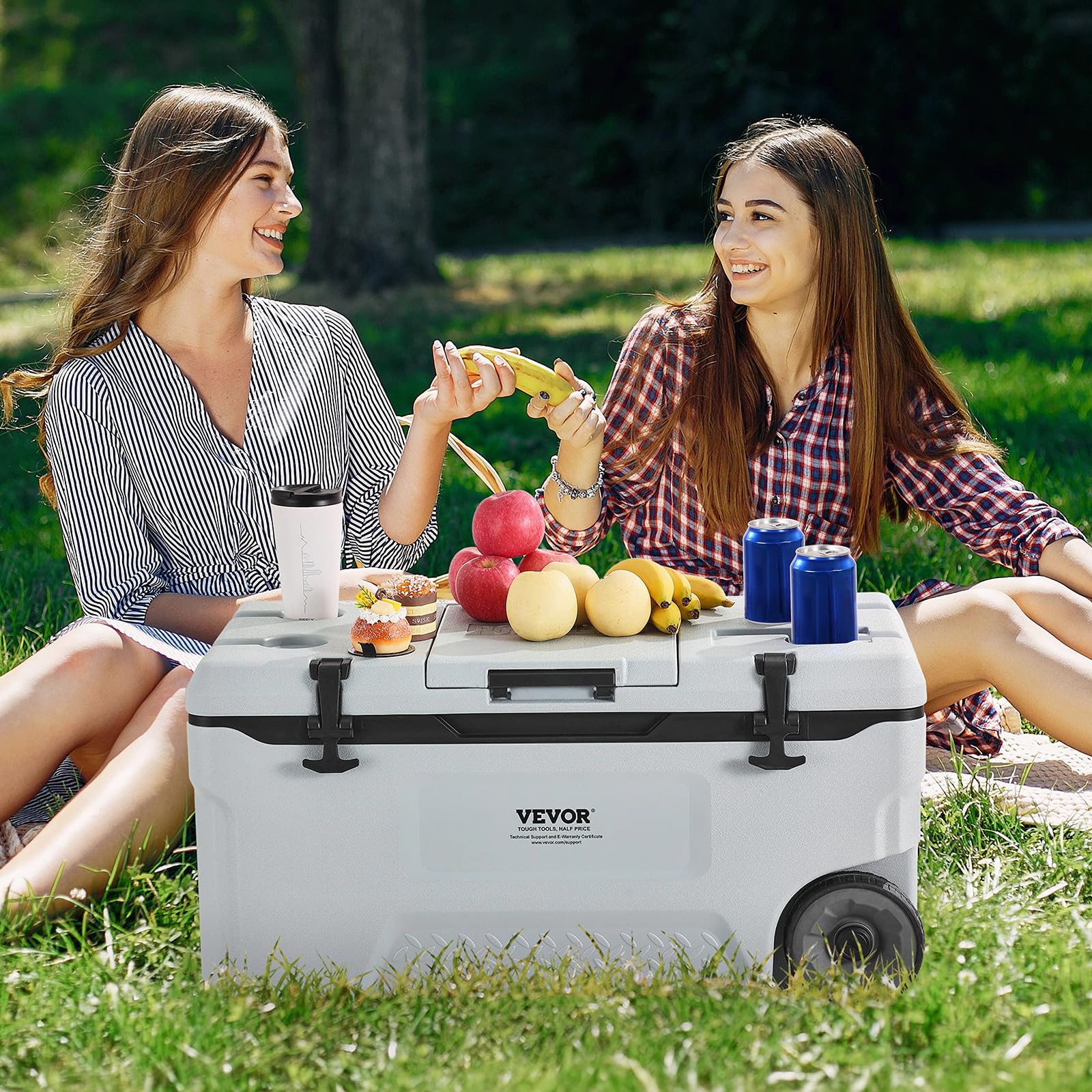 VEVOR 74QT cooler durable construction supports rugged camping and trips.