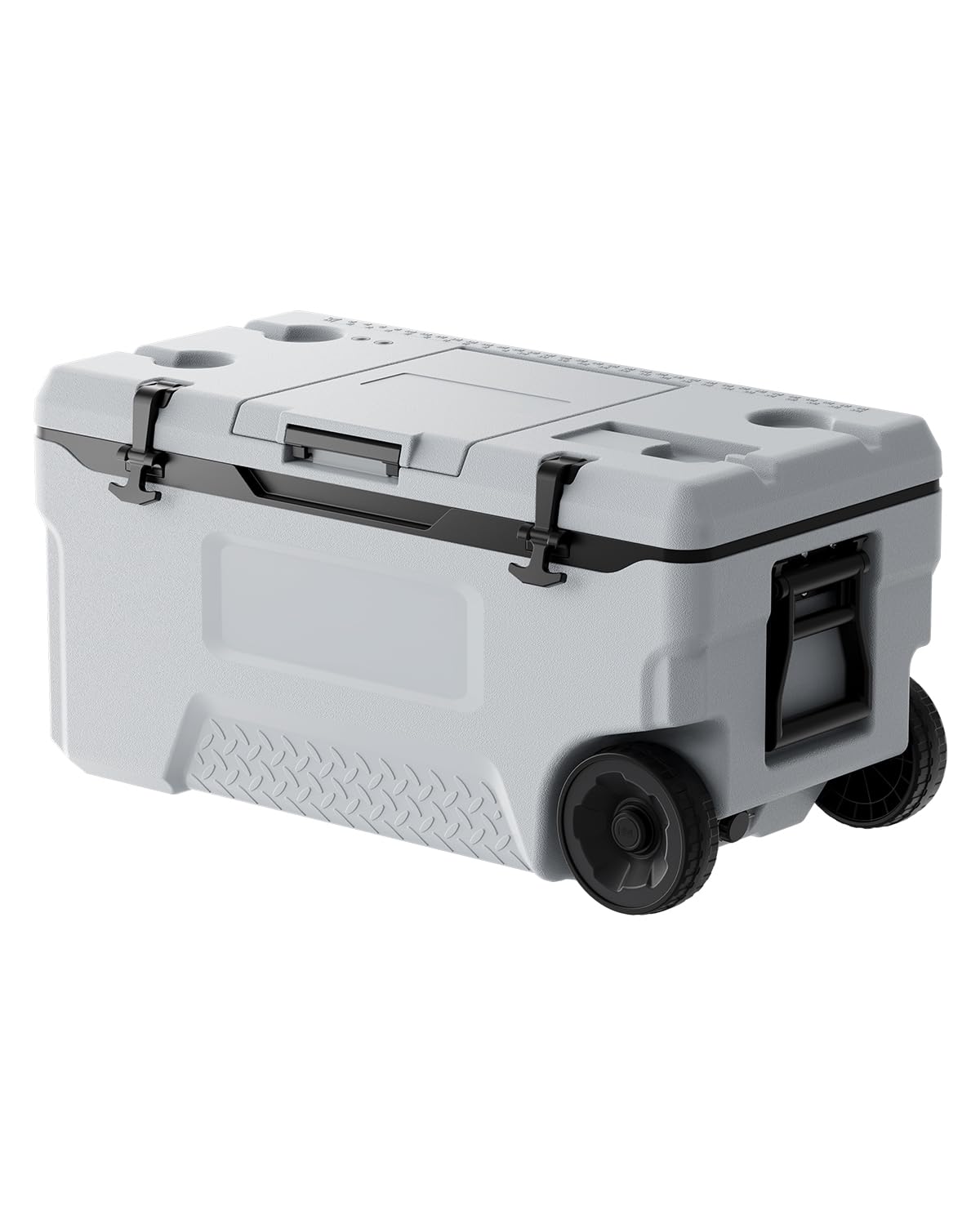 VEVOR 74QT cooler on wheels ready for outdoor trips.