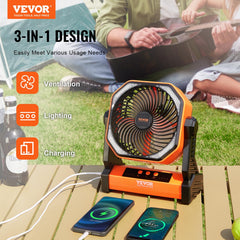 VEVOR 8-inch camping fan with 4 speeds for customizable airflow