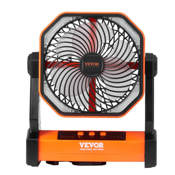VEVOR 8-inch camping fan with LED light for compact outdoor illumination