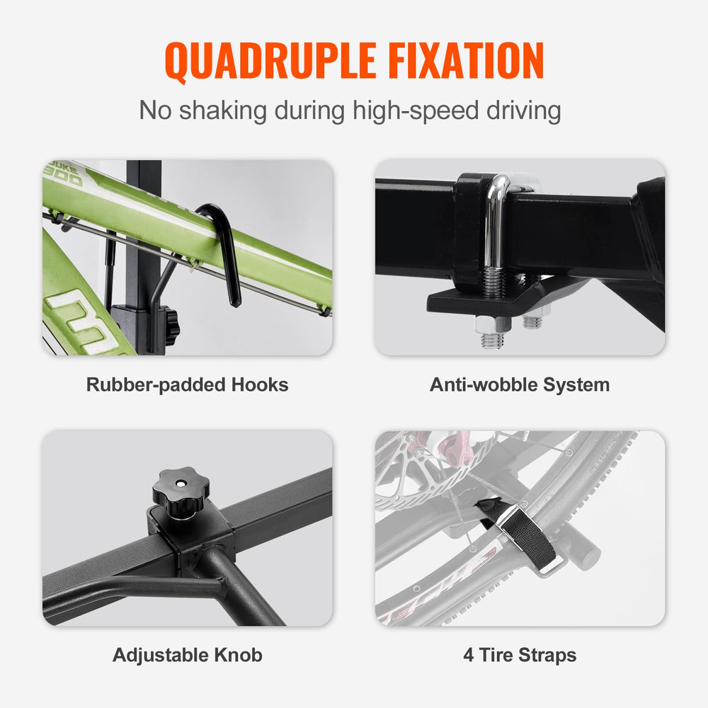 VEVOR adjustable brackets accommodate bikes of different sizes