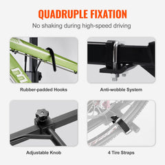 VEVOR adjustable brackets accommodate bikes of different sizes