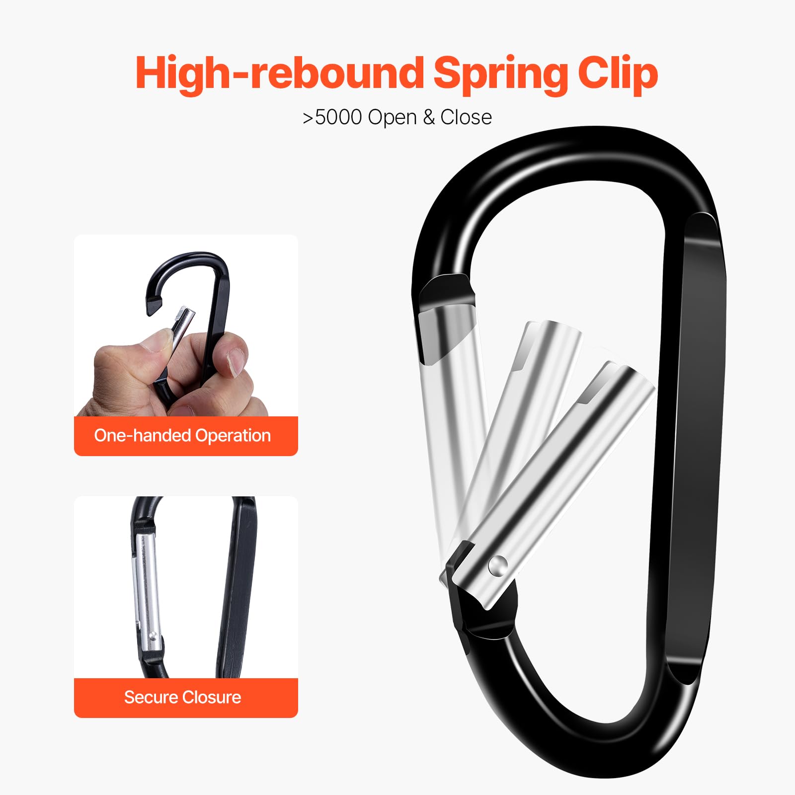 Anodized aluminum carabiner by VEVOR for durability and weather resistance