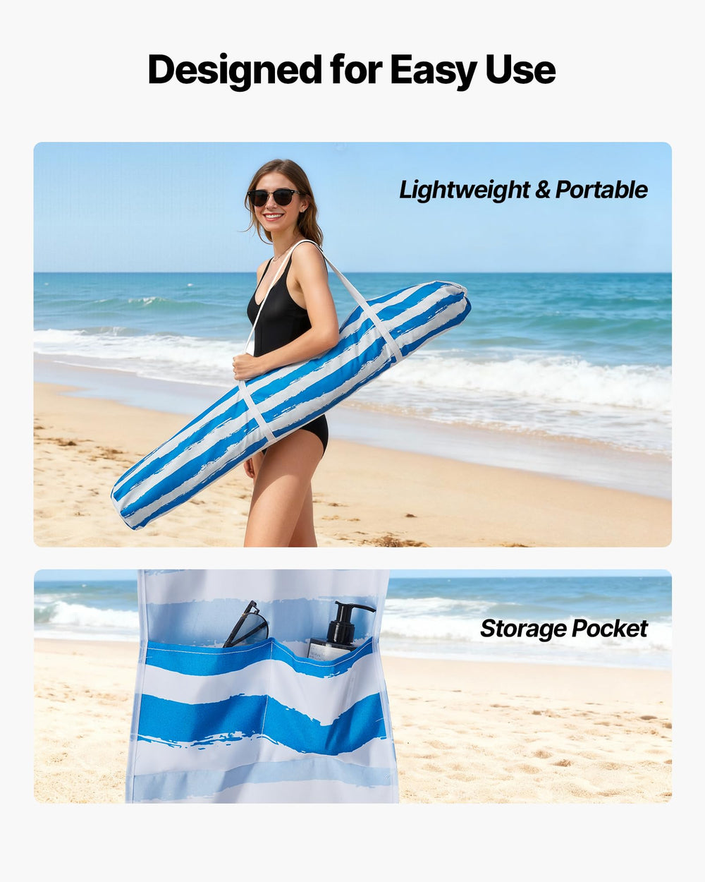 VEVOR Beach Cabana detachable side curtain for flexible shade.