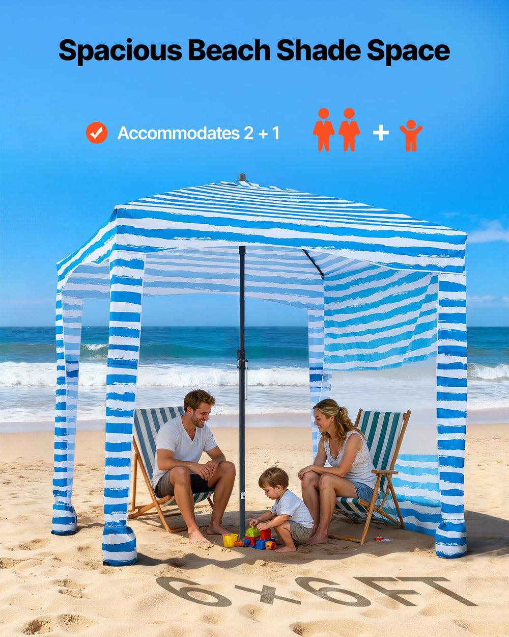 VEVOR Beach Cabana side wall provides extra privacy and sun protection.