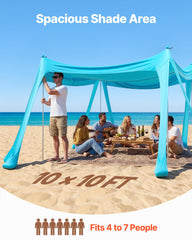 VEVOR Beach Tent 10x10 ft shade area for group use