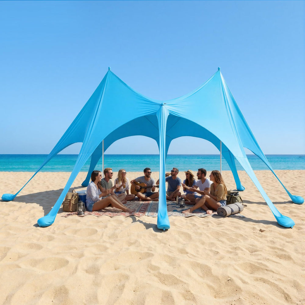 VEVOR Beach Tent roomy interior fits multiple loungers and gear