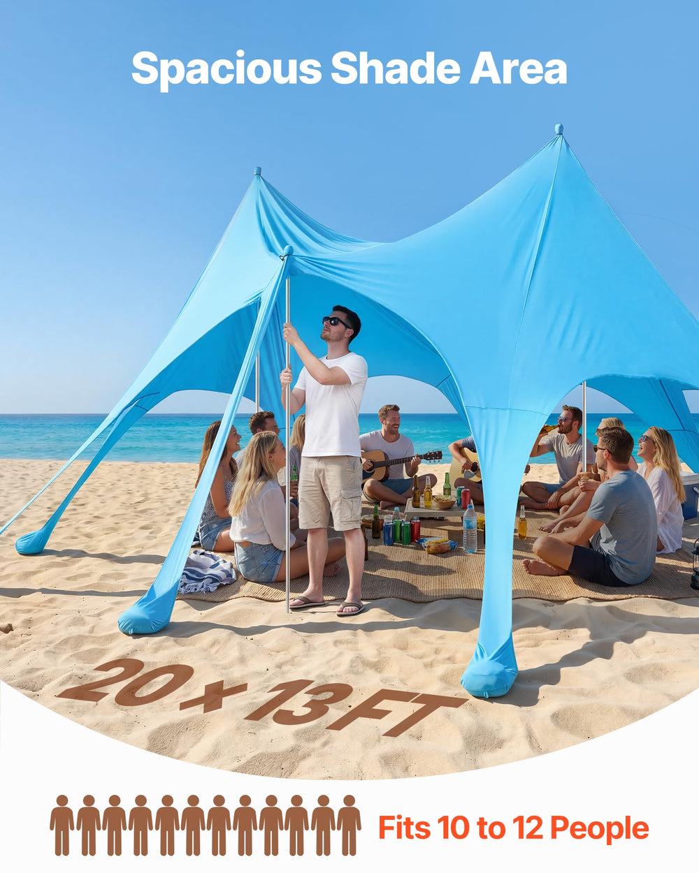VEVOR Beach Tent with sandbags for quick, secure setup on sand