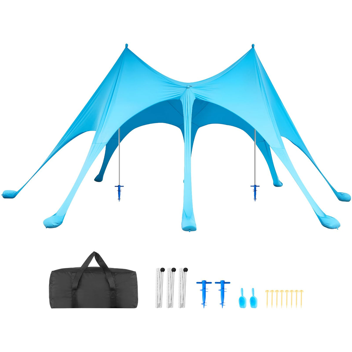 VEVOR Beach Tent provides a wide 20x13 ft shade area for group outings