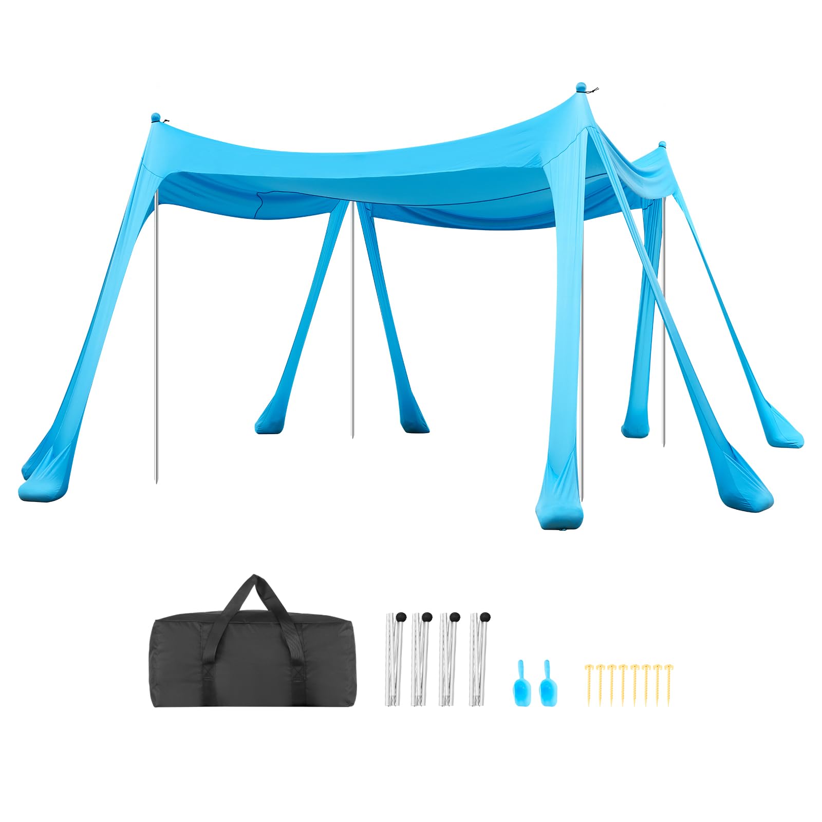 VEVOR Beach Tent Sun Shelter stands up to varied terrains with versatile anchoring
