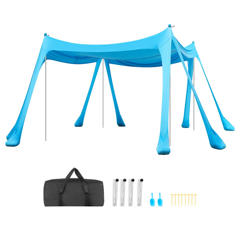VEVOR Beach Tent Sun Shelter stands up to varied terrains with versatile anchoring